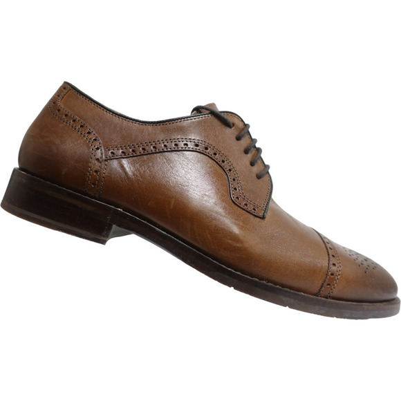 JOHNSTON & MURPHY Men Dress Shoes Halford Brown 10M-US/9UK Cap-Toe Brogued Derby main image 10
